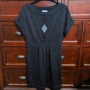 Ann Taylor Loft Short Sleeve Charcoal Dark Gray Black Sweater Dress. Size S